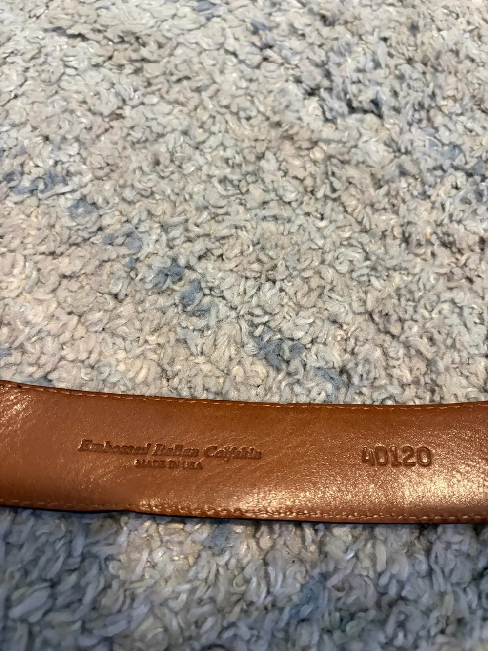 Johnston & Murphy Alligator Embossed Leather Belt Sz 38 Made in USA
